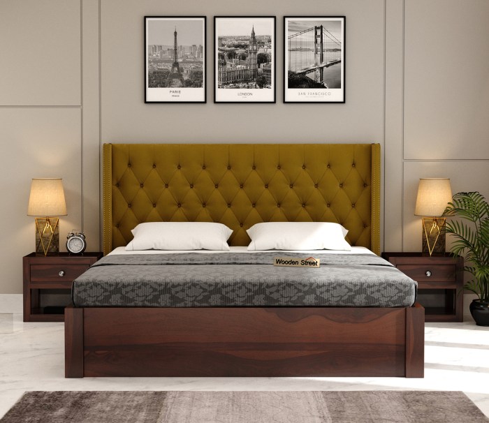 King Size Upholstered Bed with Storage Upholstered king bed with storage